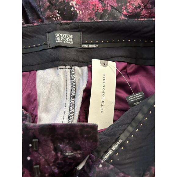 Scotch & Soda x Anthropologie Velvet Flare High Rise Trouser Pant Size 27 - Picture 7 of 9